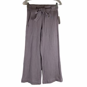 Indigo Rein Purple Belted Crop Wide Leg Pants